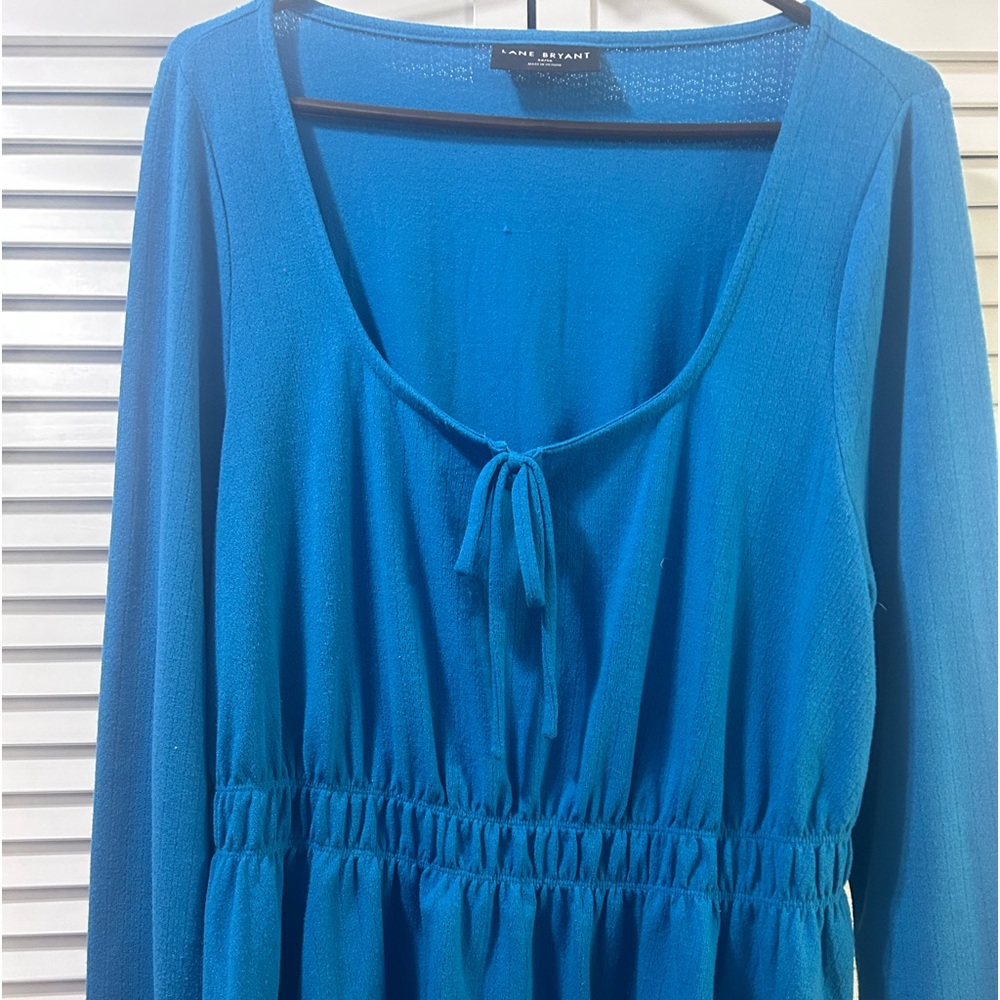 Lane Bryant 14-16 turquoise empire waist top